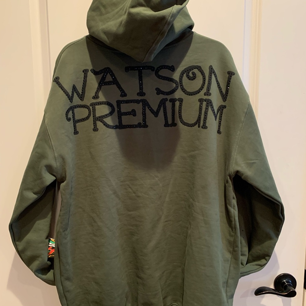 Watson Green Hoodie with Tiger and Snake Design - Picture 2 of 4